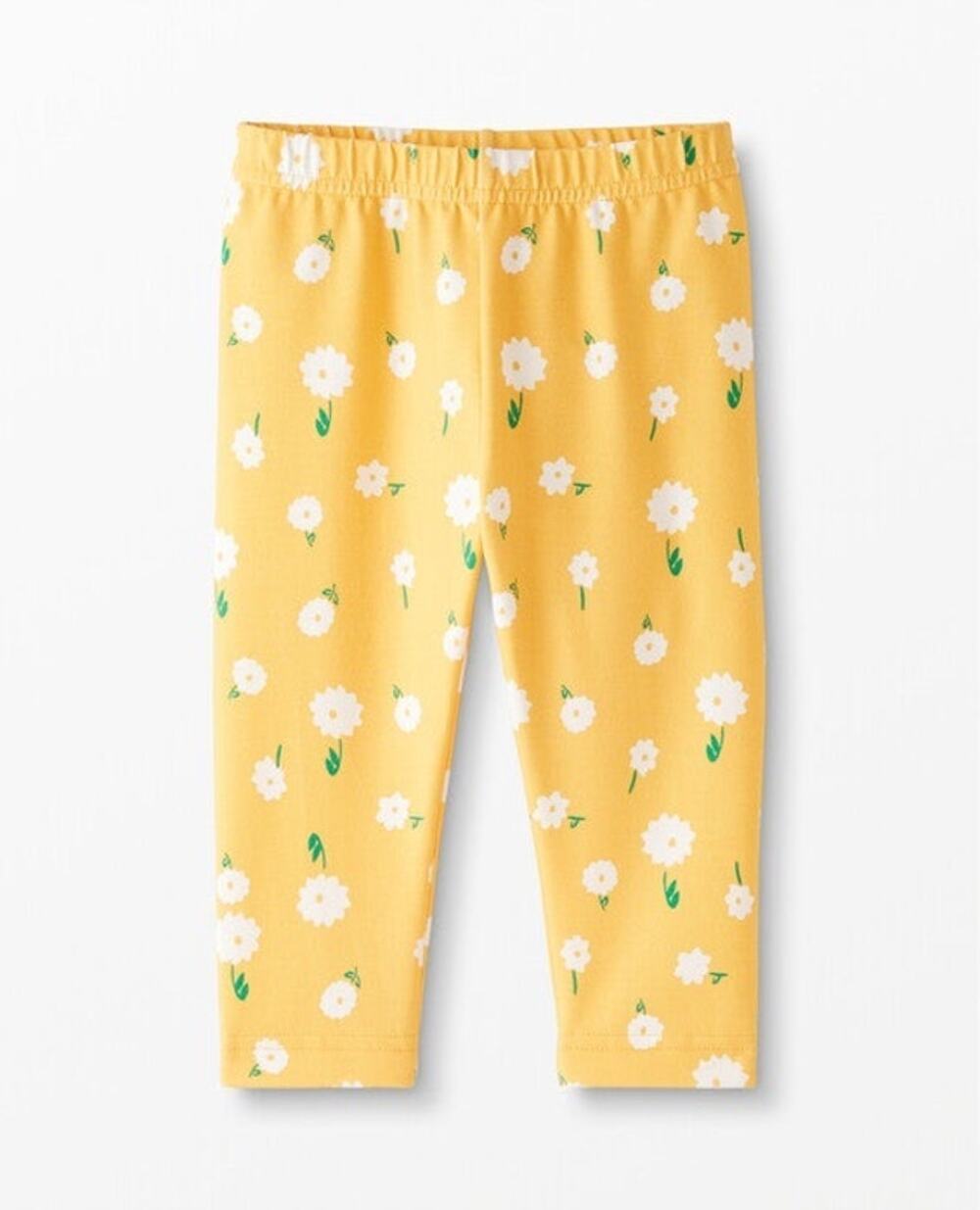 Hanna Andersson Bright Basics Corn Yellow Floral Capri Leggings